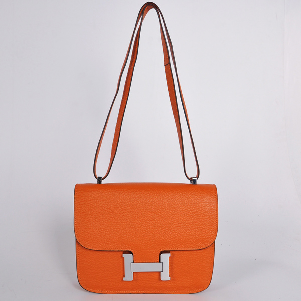 8888OS Hermes Constance Bag in pelle Clemence a Orange con Silv